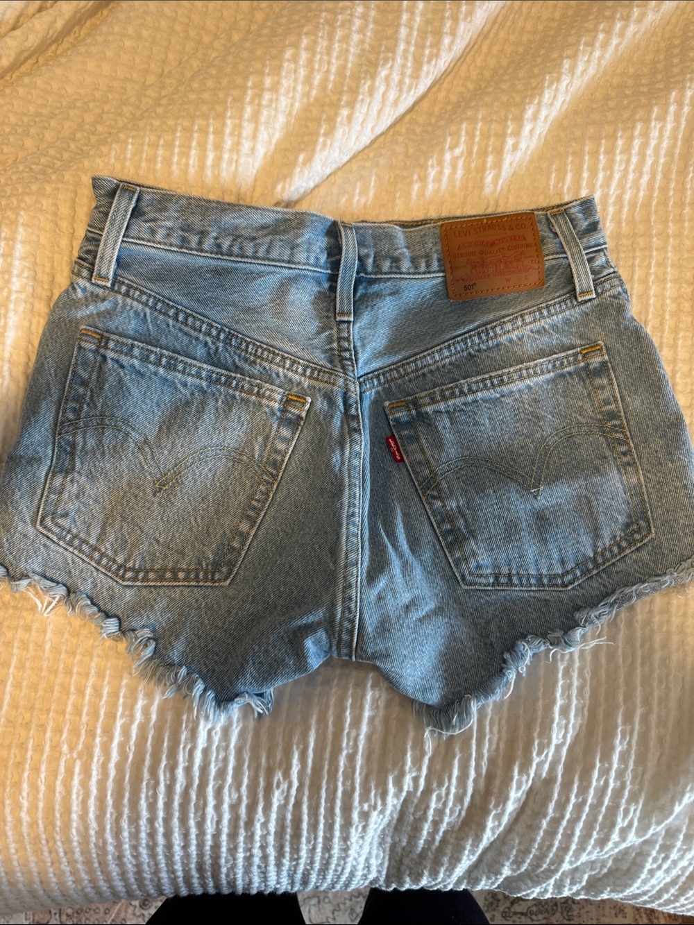 Levi's Light Wash Denim Cutoff Shorts classic 501s